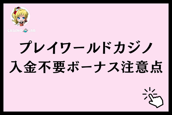 プレイワールドカジノ入金不要ボーナス注意点
