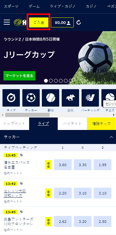 入金画面1